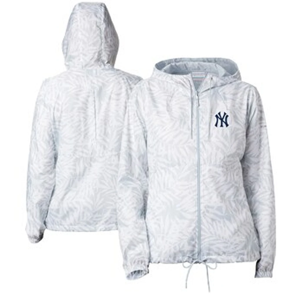 Women's Columbia Gray New York Yankees Flash Forward Full-Zip Windbreaker Jacket