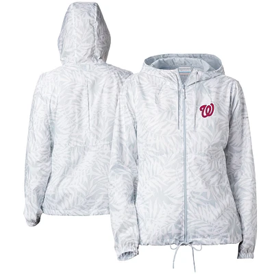 Women's Columbia Gray Washington Nationals Flash Forward Full-Zip Windbreaker Jacket
