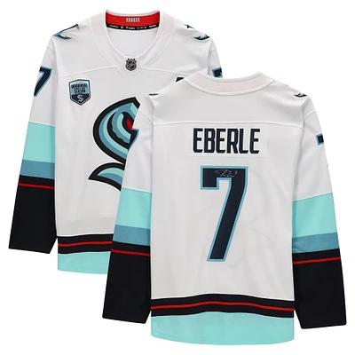 Jordan Eberle White Seattle Kraken Autographed Fanatics Breakaway Jersey with Inaugural Season Jersey Patch