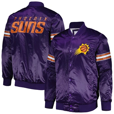 Men's Starter Purple Phoenix Suns Pick & Roll Satin Full-Snap Varsity Jacket