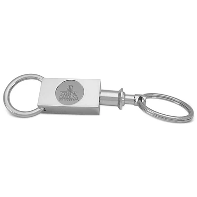 Silver Coastal Carolina Chanticleers Two-Section Key Ring