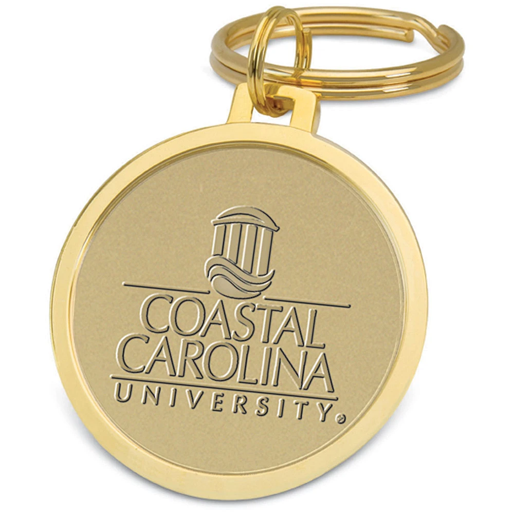 Gold Coastal Carolina Chanticleers Split-Wire Key Ring