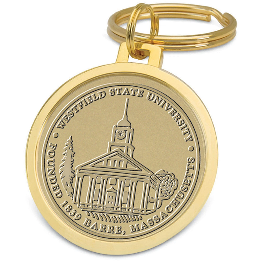 Gold Westfield State Owls Split-Wire Key Ring