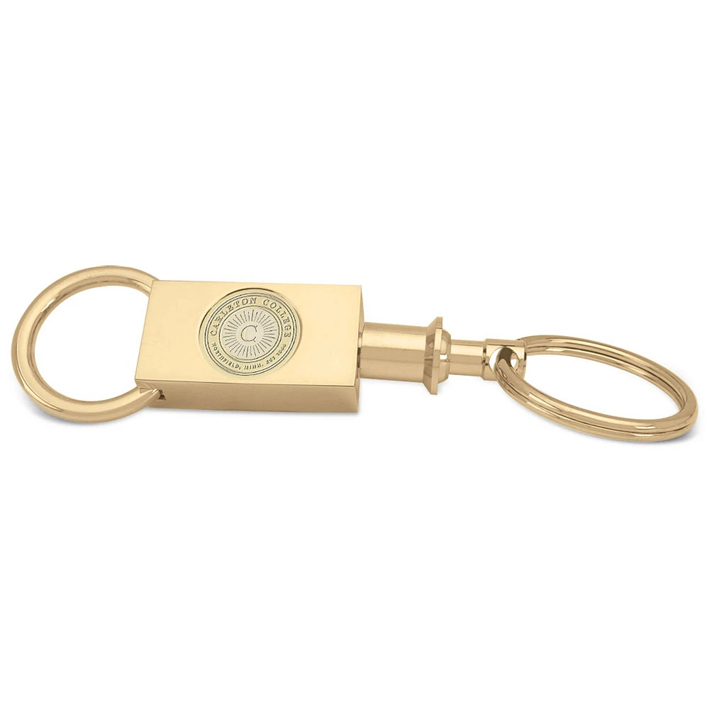 Gold Carleton Knights Two-Section Key Ring
