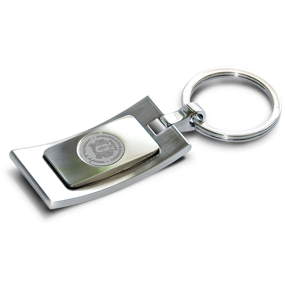 Silver Jacksonville State Gamecocks Curve Key Ring