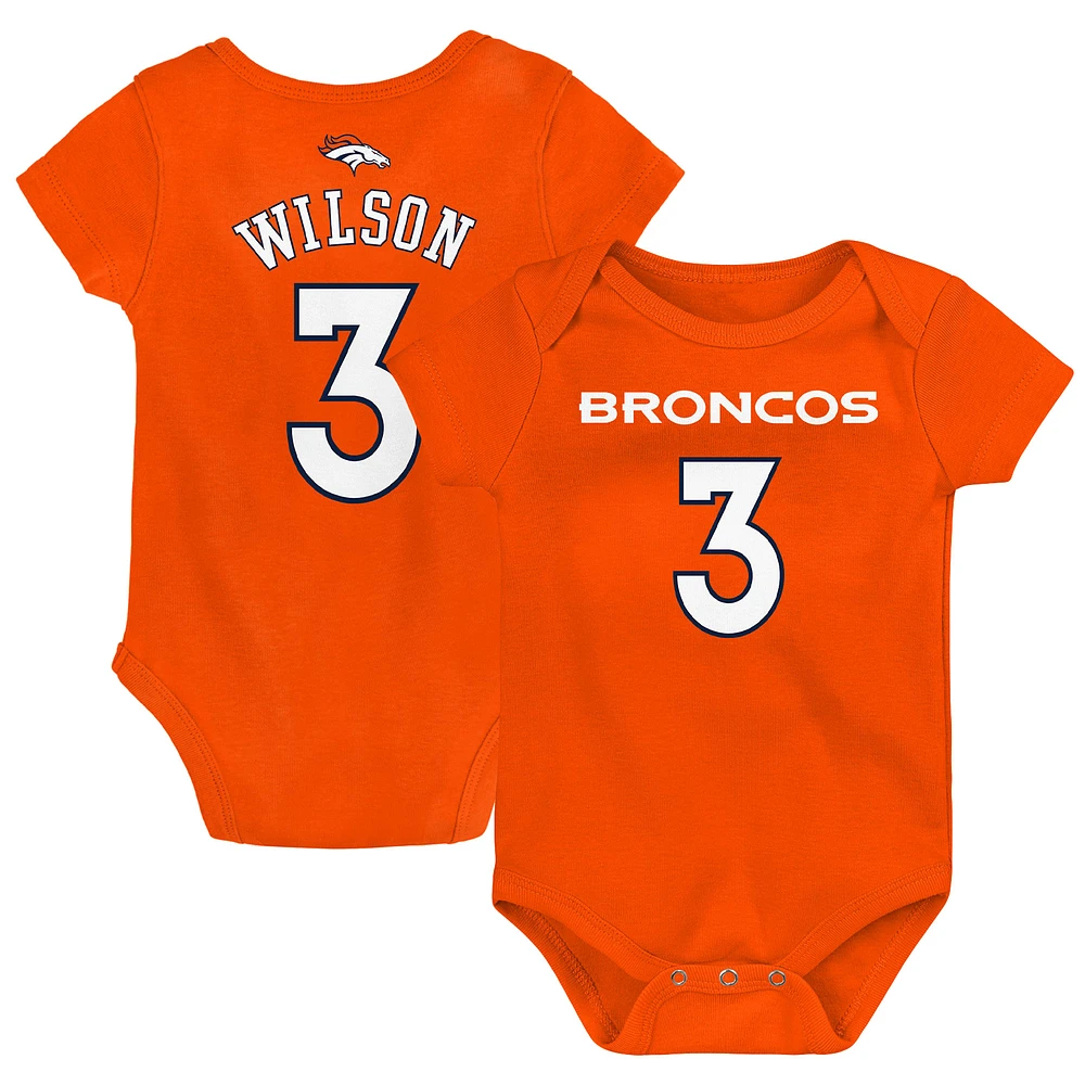 Infant Russell Wilson Orange Denver Broncos Mainliner Player Name & Number Bodysuit