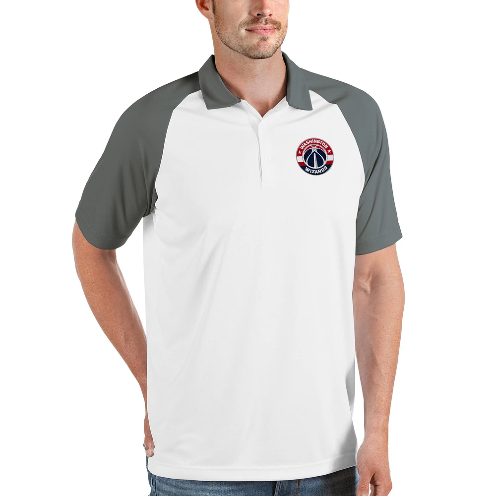 Men's Antigua White Washington Wizards Nova Raglan Polo