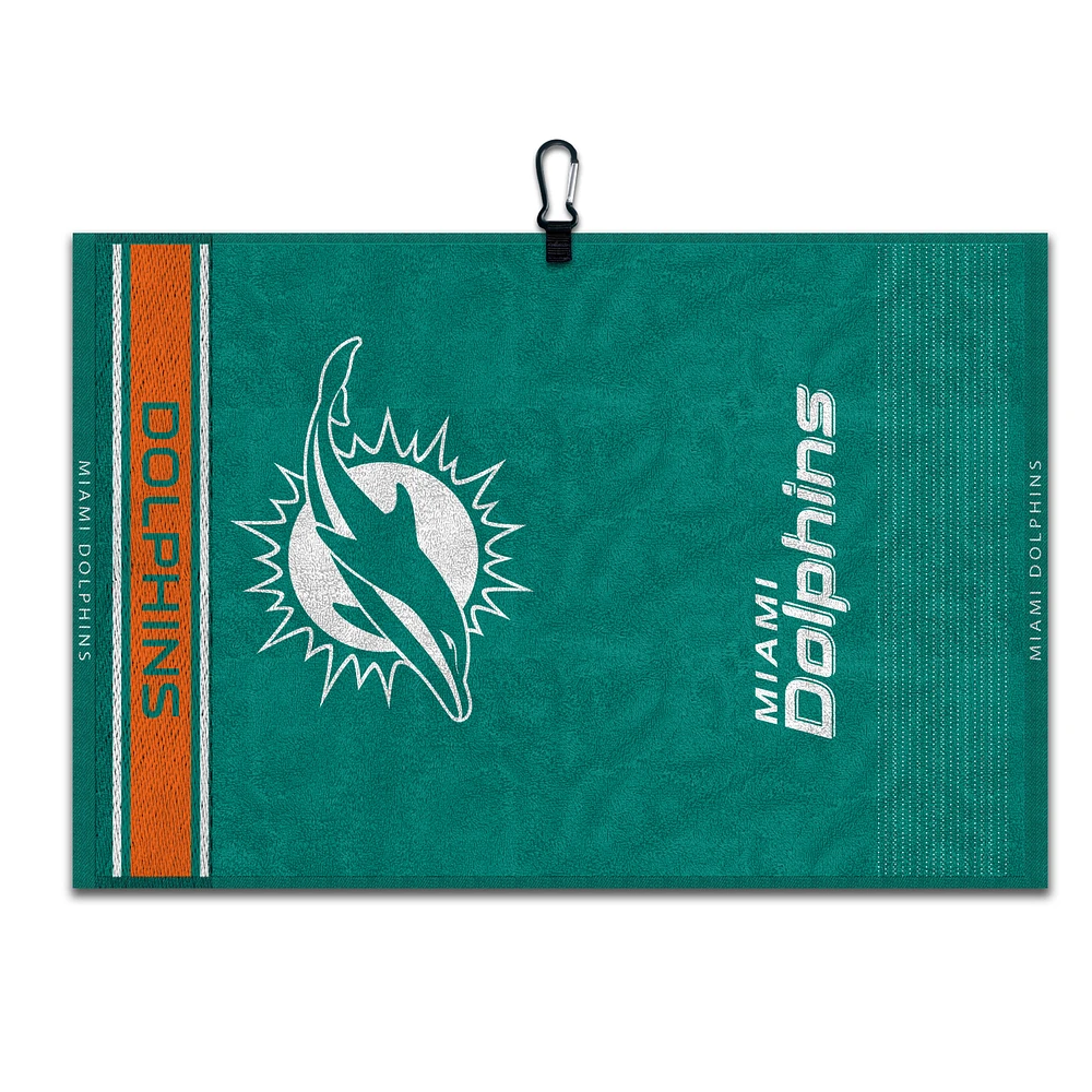 WinCraft Miami Dolphins 16" x 24" Jacquard Hand Towel with Carabiner