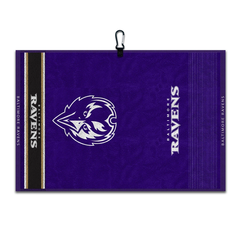 WinCraft Baltimore Ravens 16" x 24" Jacquard Hand Towel with Carabiner