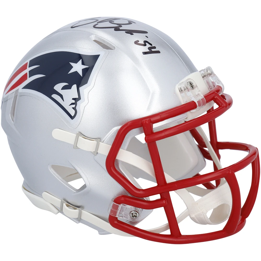 Tedy Bruschi New England Patriots Autographed Riddell Speed Mini Helmet