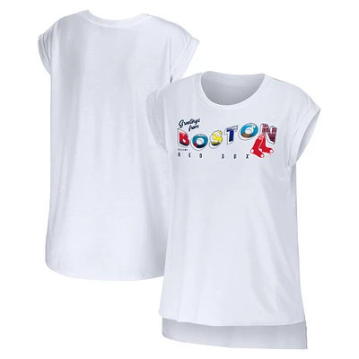 Women's WEAR by Erin Andrews White Boston Red Sox Greetings From T-Shirt