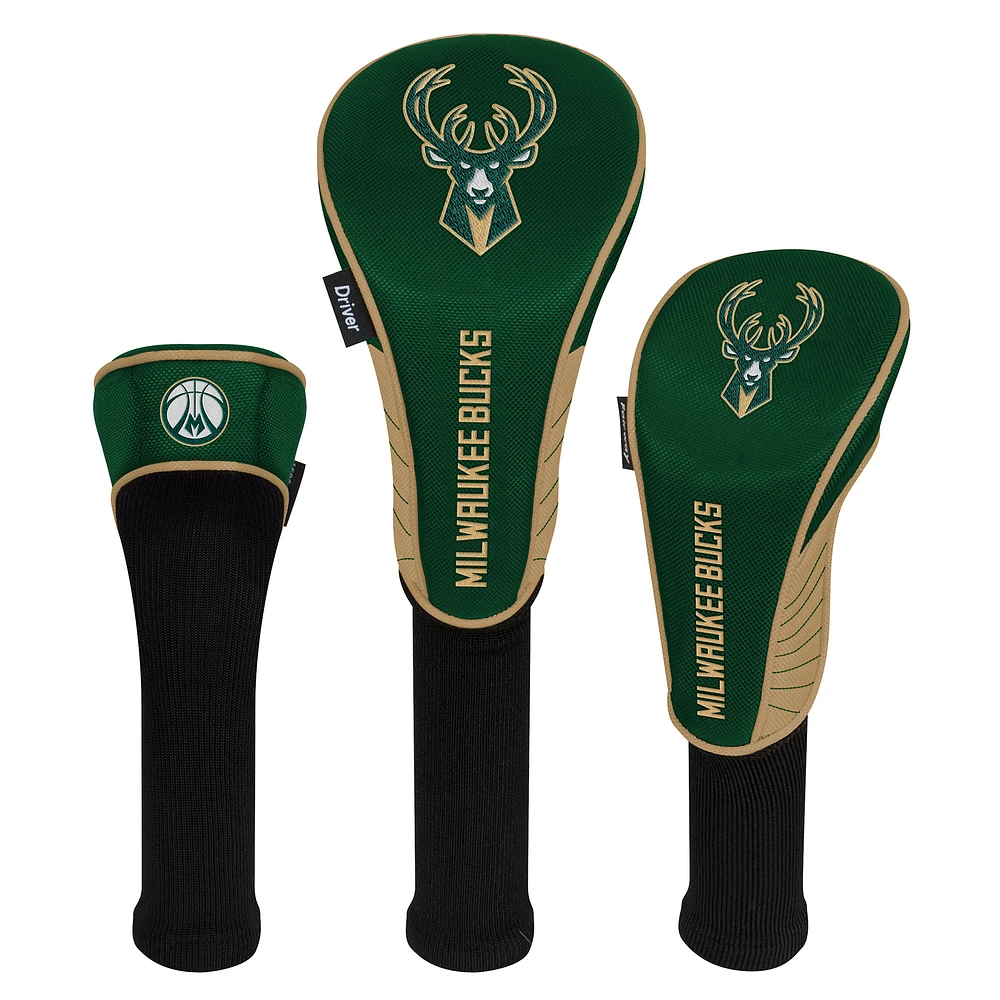 WinCraft Milwaukee Bucks 3-Pack Golf Club Headcover Set