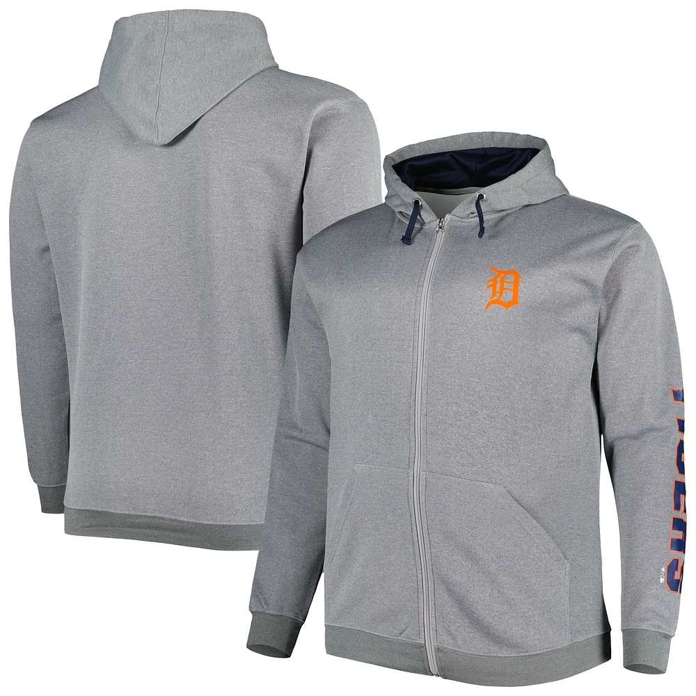 Men's Profile Ash Detroit Tigers Big & Tall Pullover Hoodie