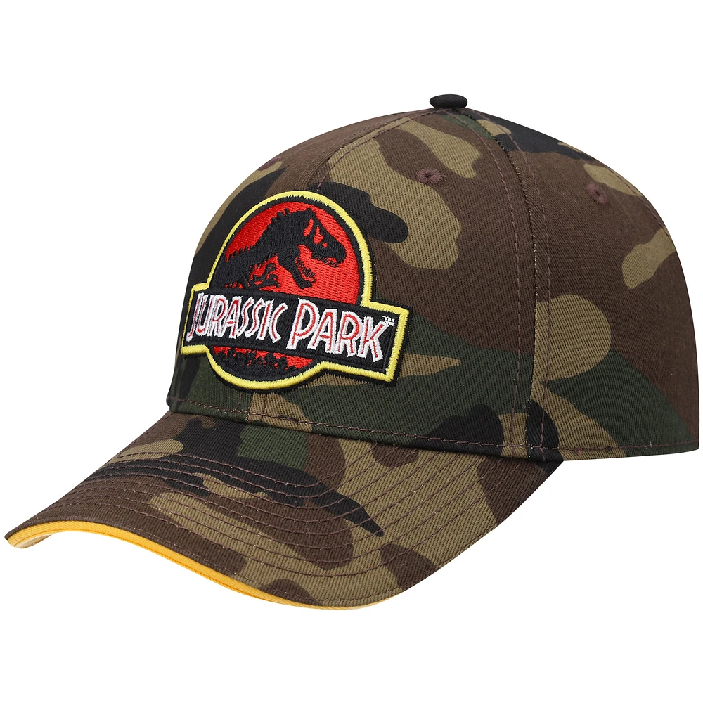 Men's BIOWORLD Green Jurassic Park Camo Snapback Hat