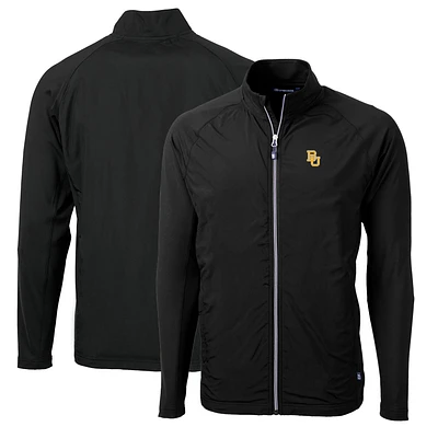 Men's Cutter & Buck Black Baylor Bears Big Tall Adapt Eco Knit Hybrid Recycled Full-Zip Jacket
