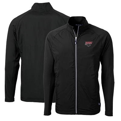 Men's Cutter & Buck Black Clark Atlanta University Panthers Big & Tall Adapt Eco Knit Hybrid Recycled Full-Zip Jacket