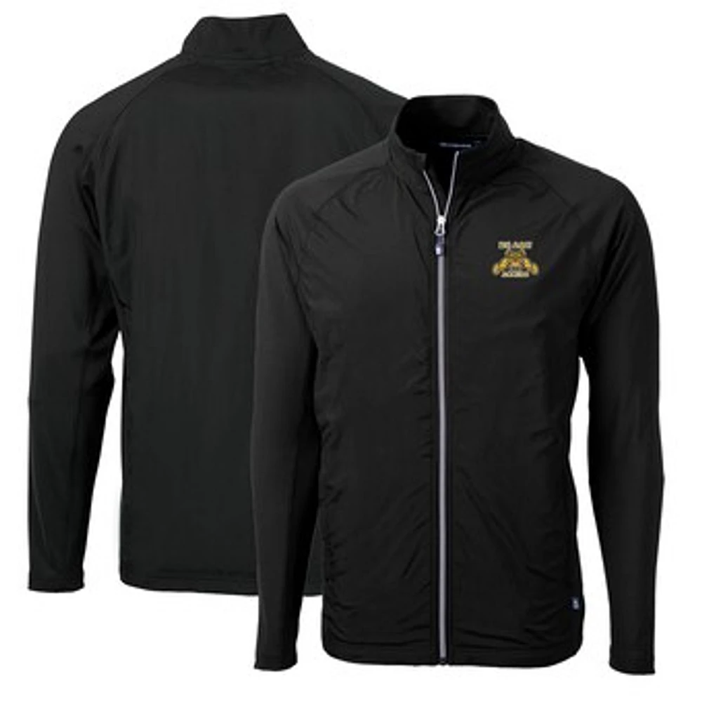 Men's Cutter & Buck Black North Carolina A&T Aggies Big Tall Adapt Eco Knit Hybrid Recycled Full-Zip Jacket