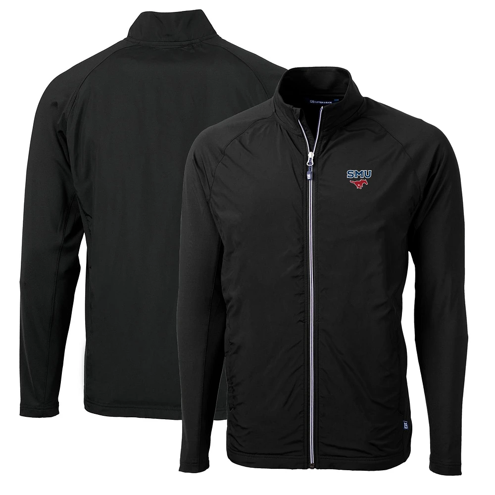 Men's Cutter & Buck SMU Mustangs Big Tall Adapt Eco Knit Hybrid Recycled Full-Zip Jacket