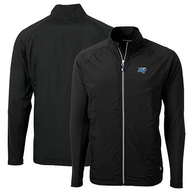 Men's Cutter & Buck Black MTSU Blue Raiders Big Tall Adapt Eco Knit Hybrid Recycled Full-Zip Jacket