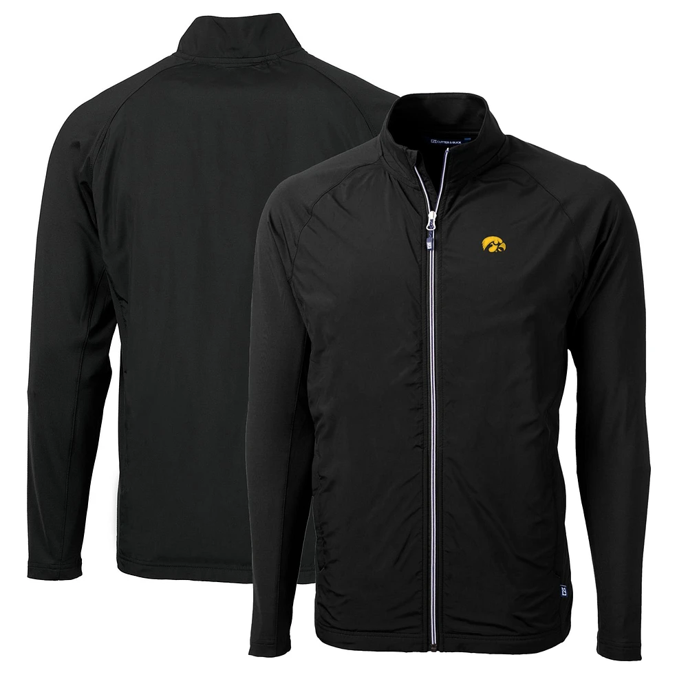 Men's Cutter & Buck Iowa Hawkeyes Big Tall Adapt Eco Knit Hybrid Recycled Full-Zip Jacket