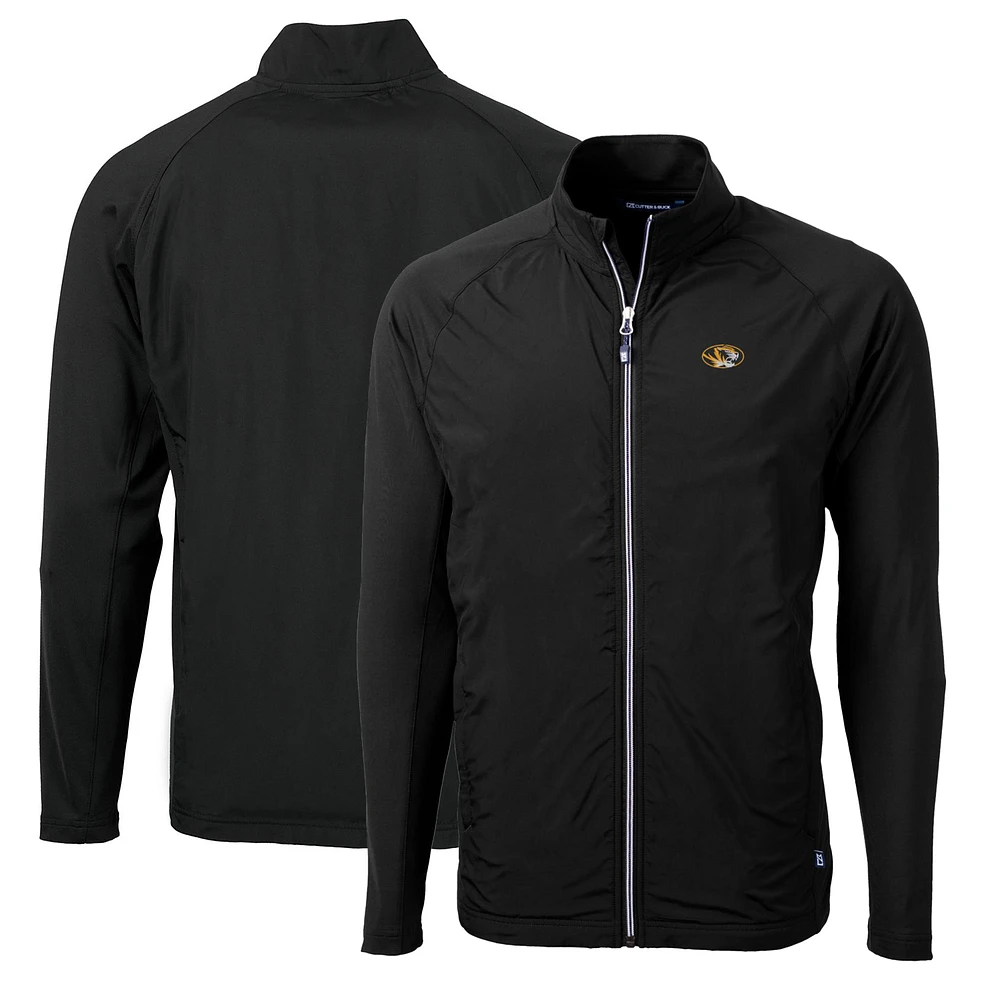 Men's Cutter & Buck Black Missouri Tigers Big Tall Adapt Eco Knit Hybrid Recycled Full-Zip Jacket