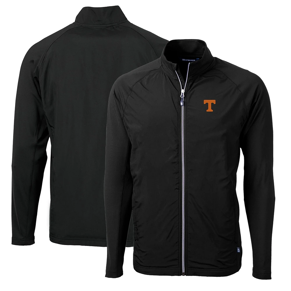 Men's Cutter & Buck Black Tennessee Volunteers Big Tall Adapt Eco Knit Hybrid Recycled Full-Zip Jacket