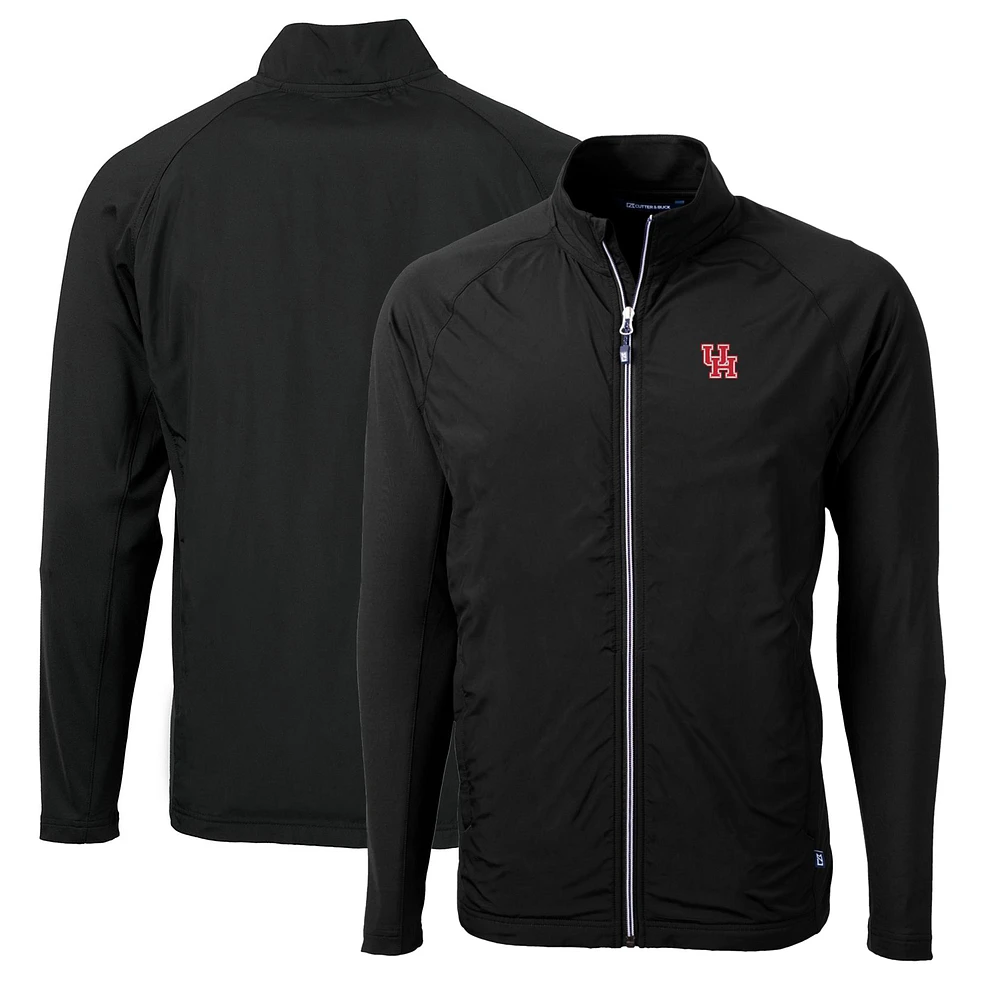 Men's Cutter & Buck Black Houston Cougars Big & Tall Adapt Eco Knit Hybrid Recycled Full-Zip Jacket