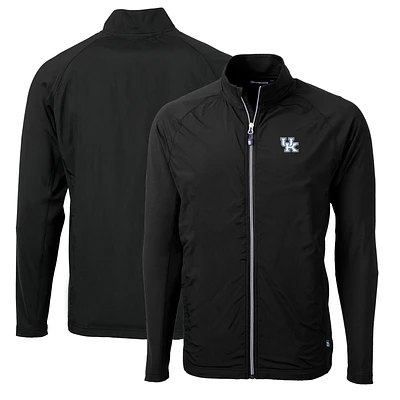 Men's Cutter & Buck Black Kentucky Wildcats Big & Tall Adapt Eco Knit Hybrid Recycled Full-Zip Jacket