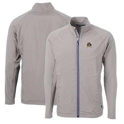 Men's Cutter & Buck Gray ECU Pirates Big Tall Adapt Eco Knit Hybrid Recycled Full-Zip Jacket