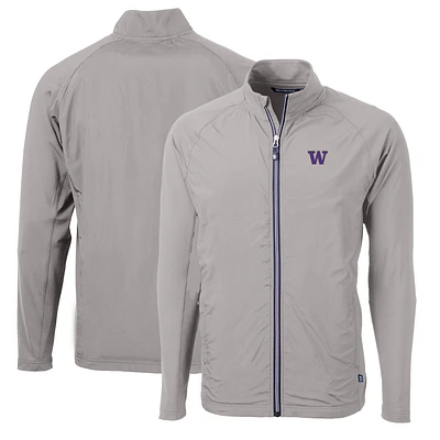 Men's Cutter & Buck Washington Huskies Big Tall Adapt Eco Knit Hybrid Recycled Full-Zip Jacket