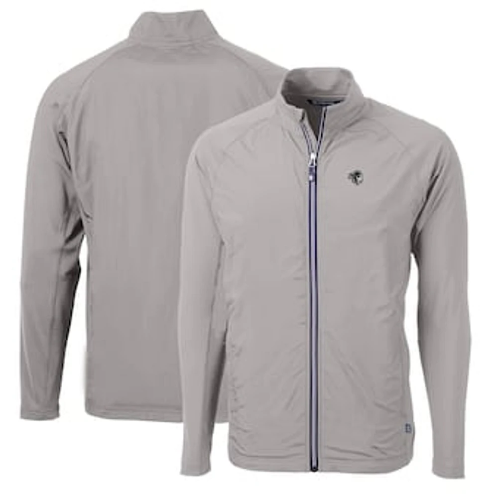 Men's Cutter & Buck Gray Seton Hall Pirates Big & Tall Adapt Eco Knit Hybrid Recycled Full-Zip Jacket