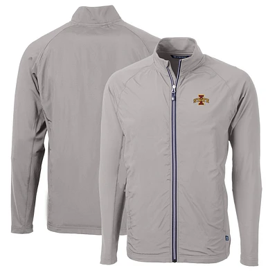Men's Cutter & Buck Iowa State Cyclones Big Tall Adapt Eco Knit Hybrid Recycled Full-Zip Jacket