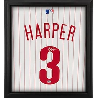 Bryce Harper Philadelphia Phillies Autographed Nike White Authentic MLB Jersey Shadowbox