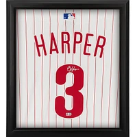 Bryce Harper Philadelphia Phillies Autographed Nike White Authentic MLB Jersey Shadowbox
