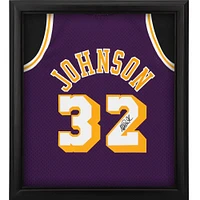 Magic Johnson Los Angeles Lakers Autographed Mitchell & Ness Purple Swingman Jersey Shadowbox