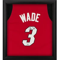 Dwyane Wade Miami Heat Autographed Mitchell & Ness Red Authentic Jersey Shadowbox