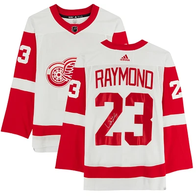 Lucas Raymond White Detroit Red Wings Autographed adidas Authentic Jersey