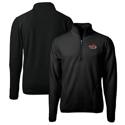 Men's Cutter & Buck Black Illinois State Redbirds Big Tall Cascade Eco Sherpa Fleece Quarter-Zip Jacket