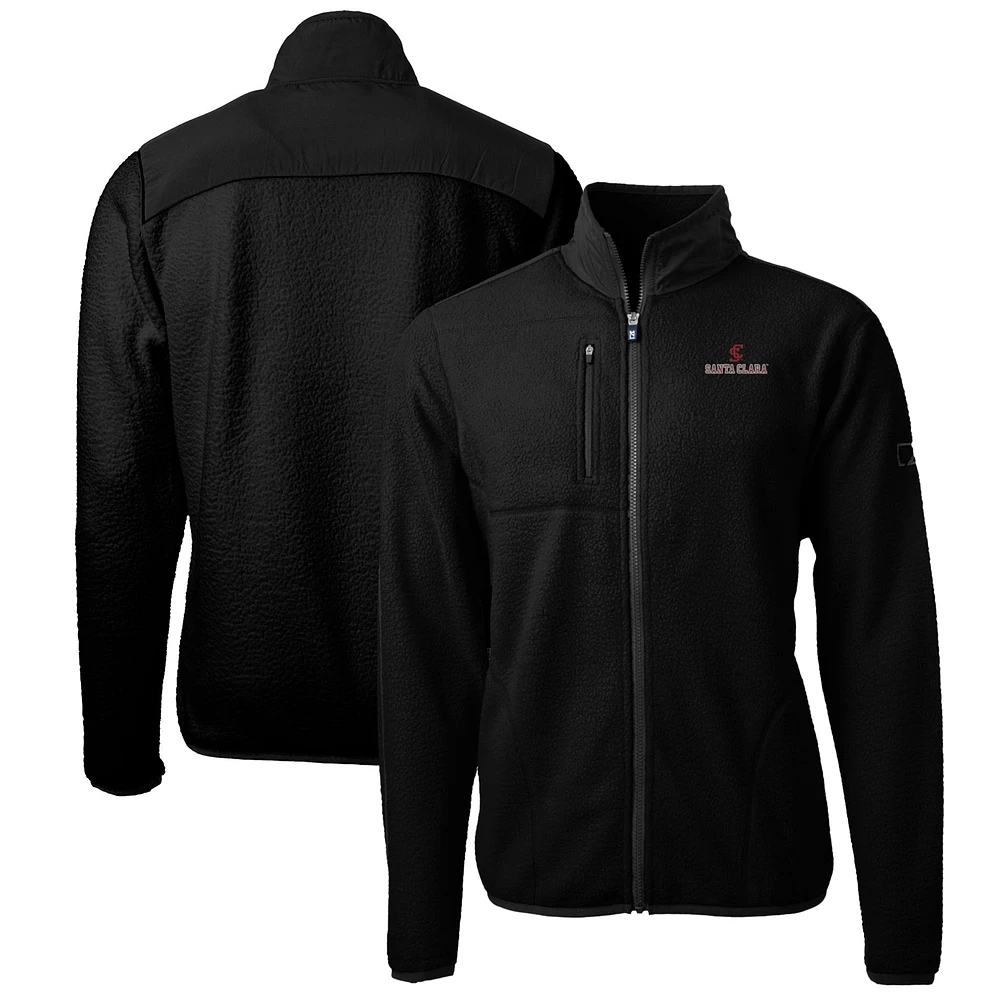 Men's Cutter & Buck Black Santa Clara Broncos Big Tall Cascade Eco Sherpa Fleece Full-Zip Jacket