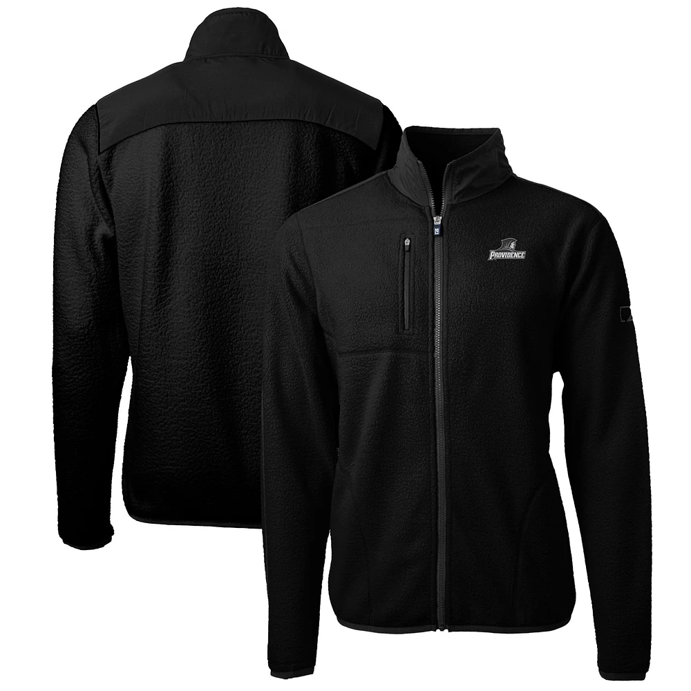 Men's Cutter & Buck Black Providence Friars Big Tall Cascade Eco Sherpa Fleece Full-Zip Jacket