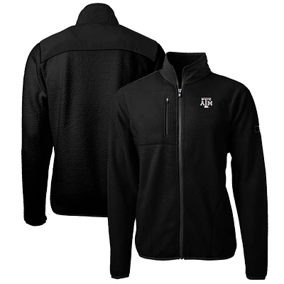 Men's Cutter & Buck Black Texas A&M Aggies Big Tall Cascade Eco Sherpa Fleece Full-Zip Jacket