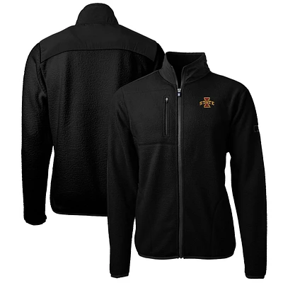 Men's Cutter & Buck Black Iowa State Cyclones Big Tall Cascade Eco Sherpa Fleece Full-Zip Jacket