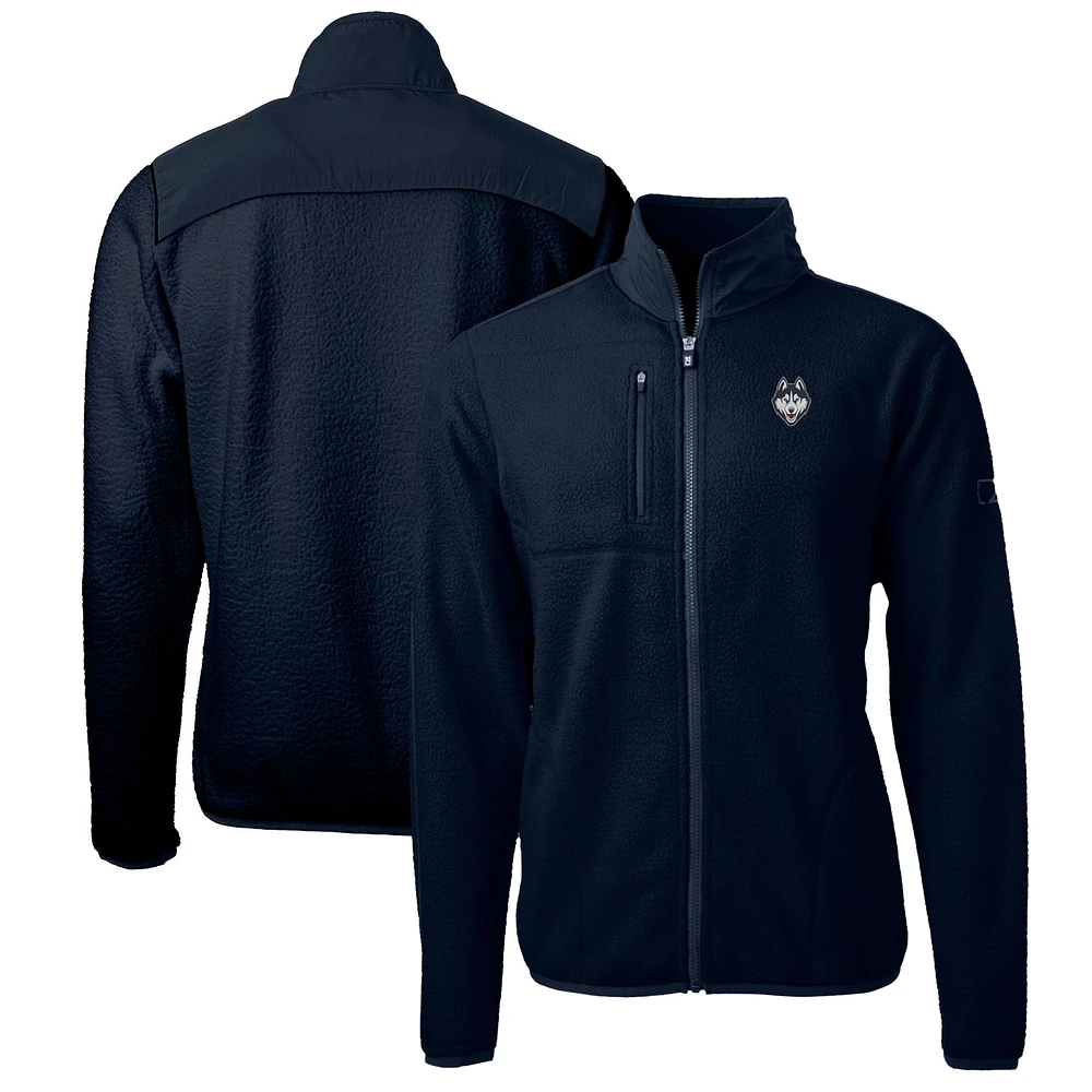 Men's Cutter & Buck Navy UConn Huskies Big Tall Cascade Eco Sherpa Fleece Full-Zip Jacket