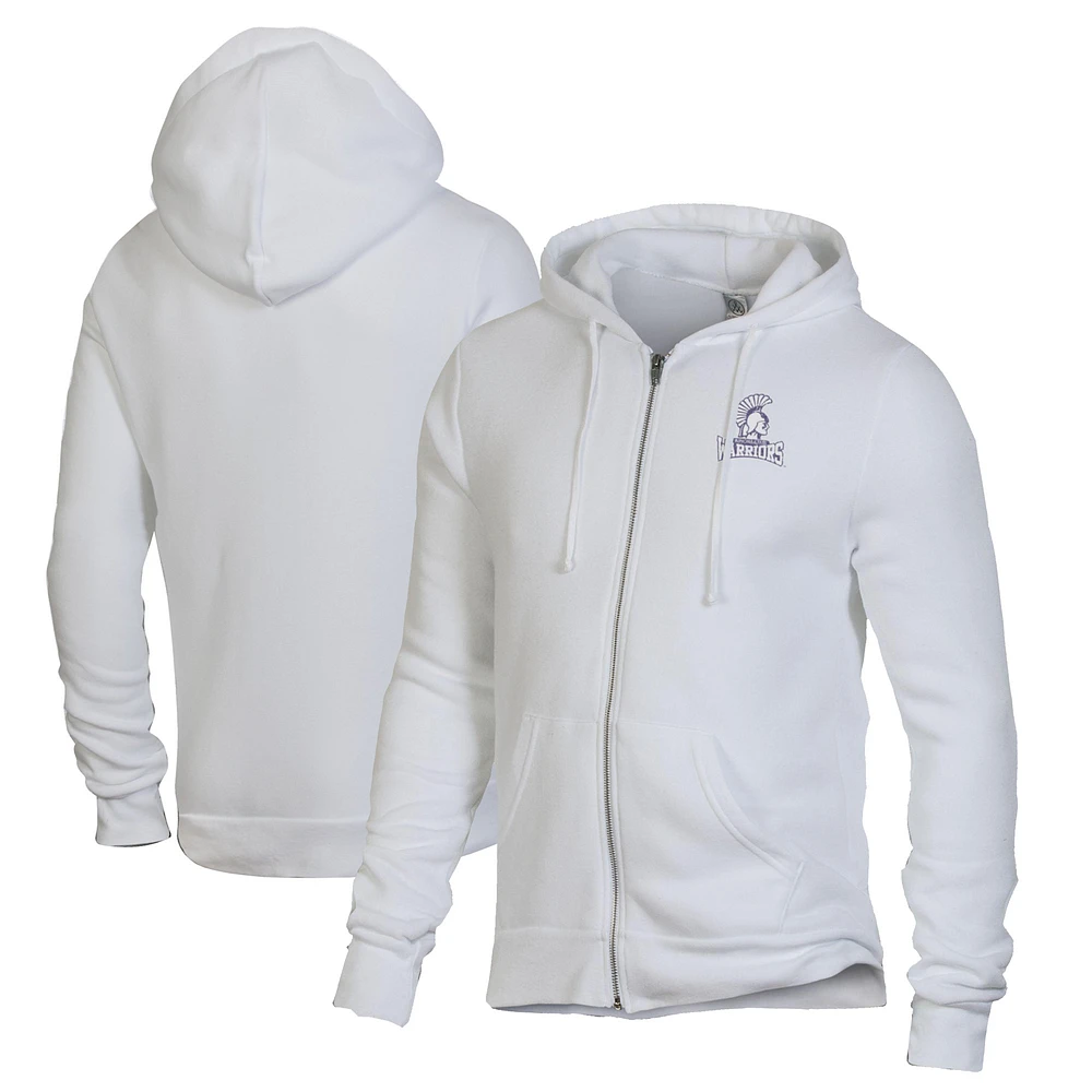 Men's Alternative Apparel White Winona State Warriors Rocky Full-Zip Hoodie