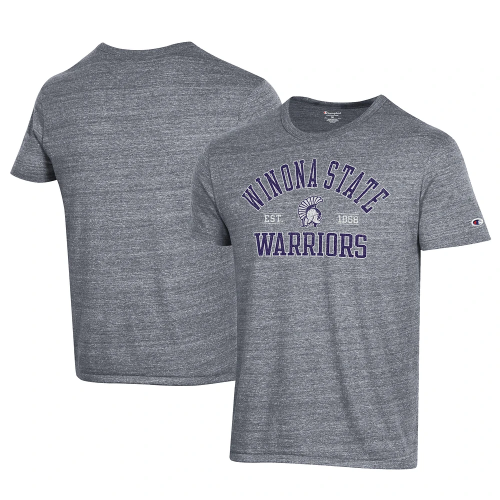 Men's Champion Gray Winona State Warriors Ultimate Tri-Blend T-Shirt