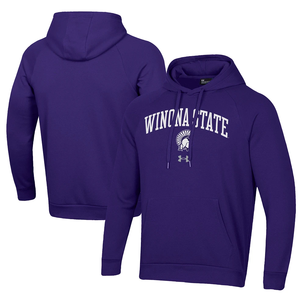 Men's Under Armour Purple Winona State Warriors All Day Fleece Pullover Hoodie