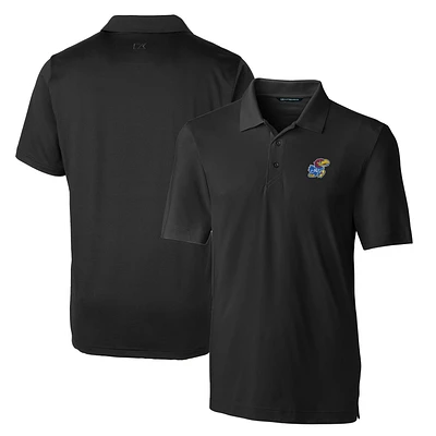 Men's Cutter & Buck Black Kansas Jayhawks Big Tall Forge Stretch Polo