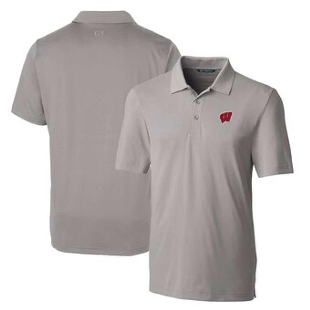 Men's Cutter & Buck Gray Wisconsin Badgers Big & Tall Forge Stretch Polo