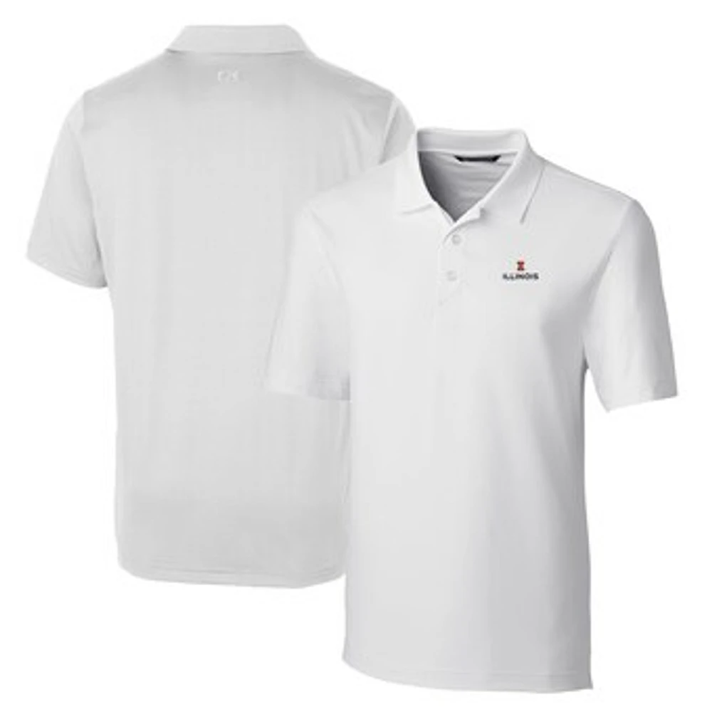 Men's Cutter & Buck White Illinois Fighting Illini Big & Tall Forge Stretch Polo