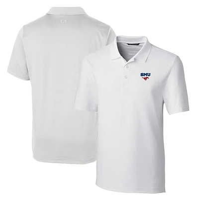 Men's Cutter & Buck White SMU Mustangs Big Tall Forge Stretch Polo